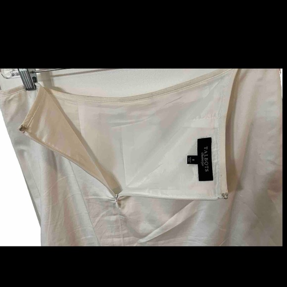 Talbots Ombre Skirt Green White Stripe A Line Pleated Front Skirt Size 8 - Picture 5 of 10